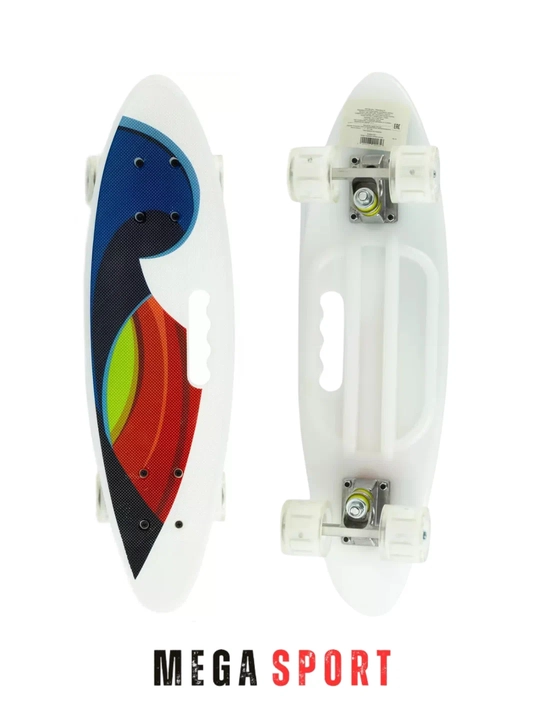 Skateboard penni bord, LED g‘ildirakli, rangli dizayn