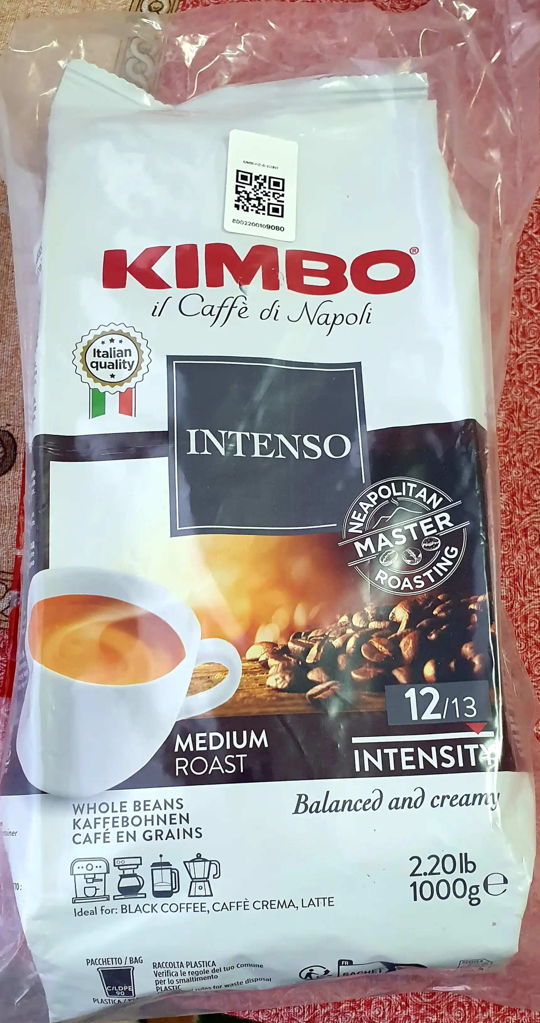 Кофе в зернах Kimbo Intenso, крепкий, 1000 г