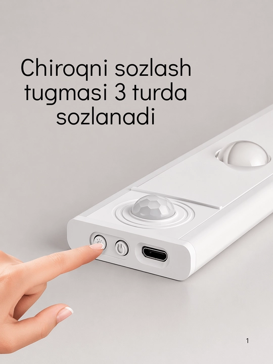 Aqlli chiroqlar, harakat sensoriga ega,3 hil rejimda yonadigan, magnitli mahkamlanadigan