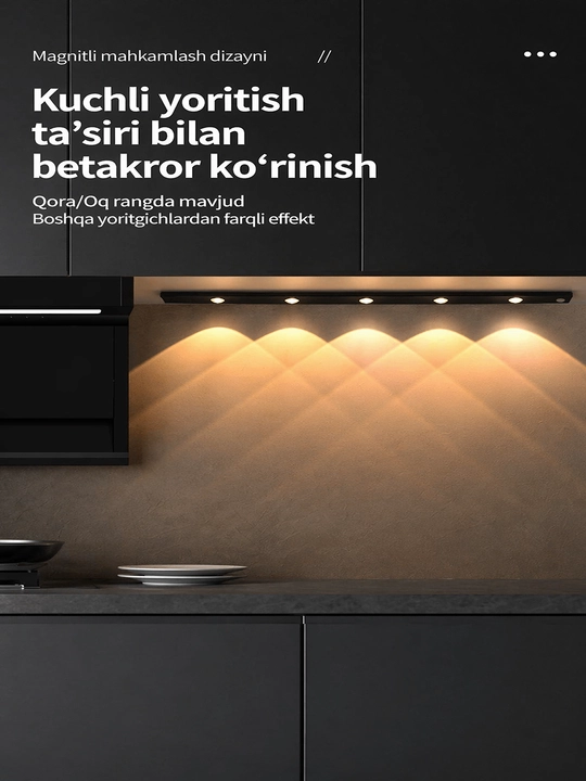 Aqlli chiroqlar, harakat sensoriga ega,3 hil rejimda yonadigan, magnitli mahkamlanadigan