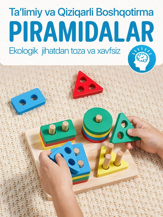 Yog‘och rivojlantiruvchi o‘yinchoqlar - 