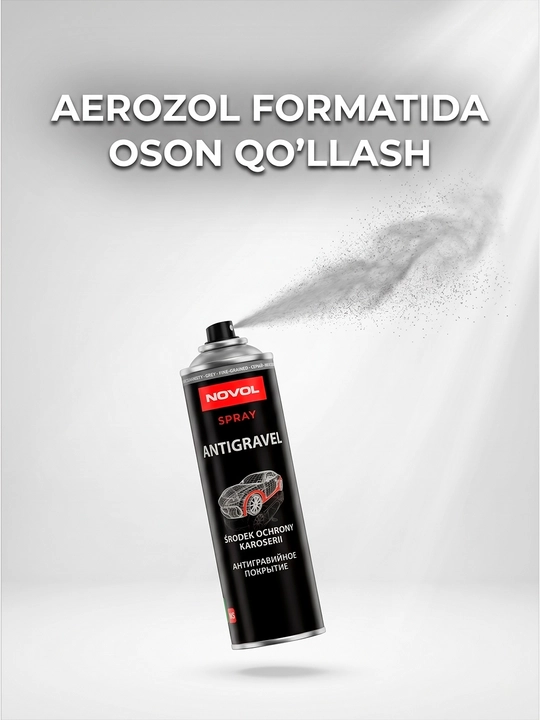 NOVOL SPRAY Antigravel MS antigravel qoplamali aerozol, 500 ml, kulrang