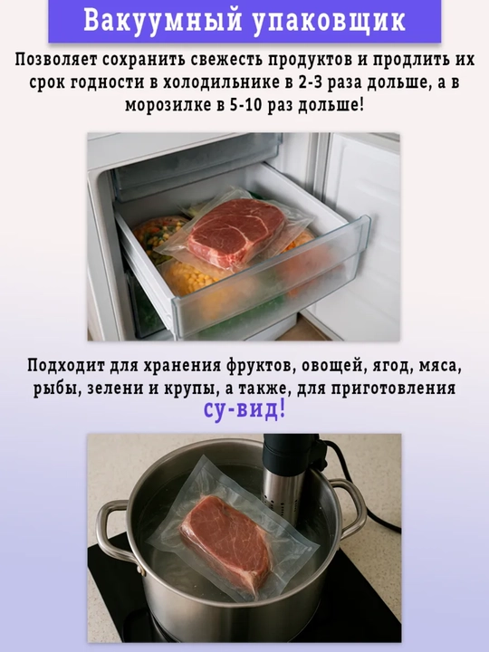 Вакууматор Vacuum Sealer Z,X — вакуумный упаковщик для продуктов, +10 пакетов