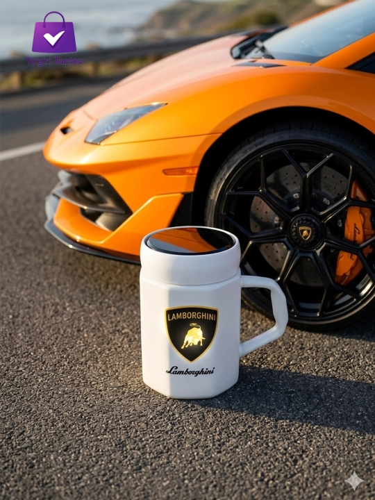 Qopqoqli krujka, Porsche bokali, keramik avtomobil logotipi, Mercedes bokali - 