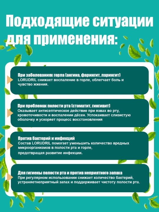 BADEX LIFE - Лорудрил спрей – антисептик для полости рта и горла, 20 мл
