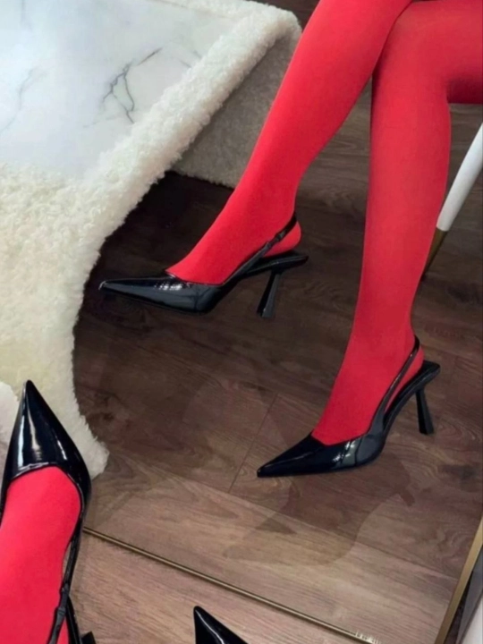 Ayollar uchun tor uchli 8 sm uzunlikdagi stiletto sandallari, eko-charm, zamonaviy, nafis