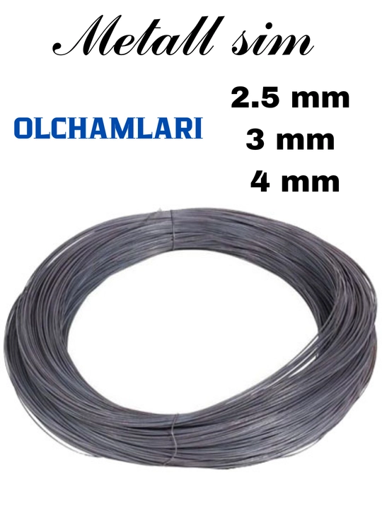 Metall sim 2.5 mm, 3 mm, 4 mm, mustahkam temir sim