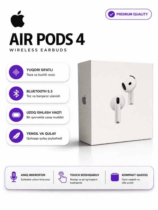 Беспроводные наушники, A Pods 4 ANC, с шумоподавлением, Pods 4, Мощное звучание Стерео Бас - 
