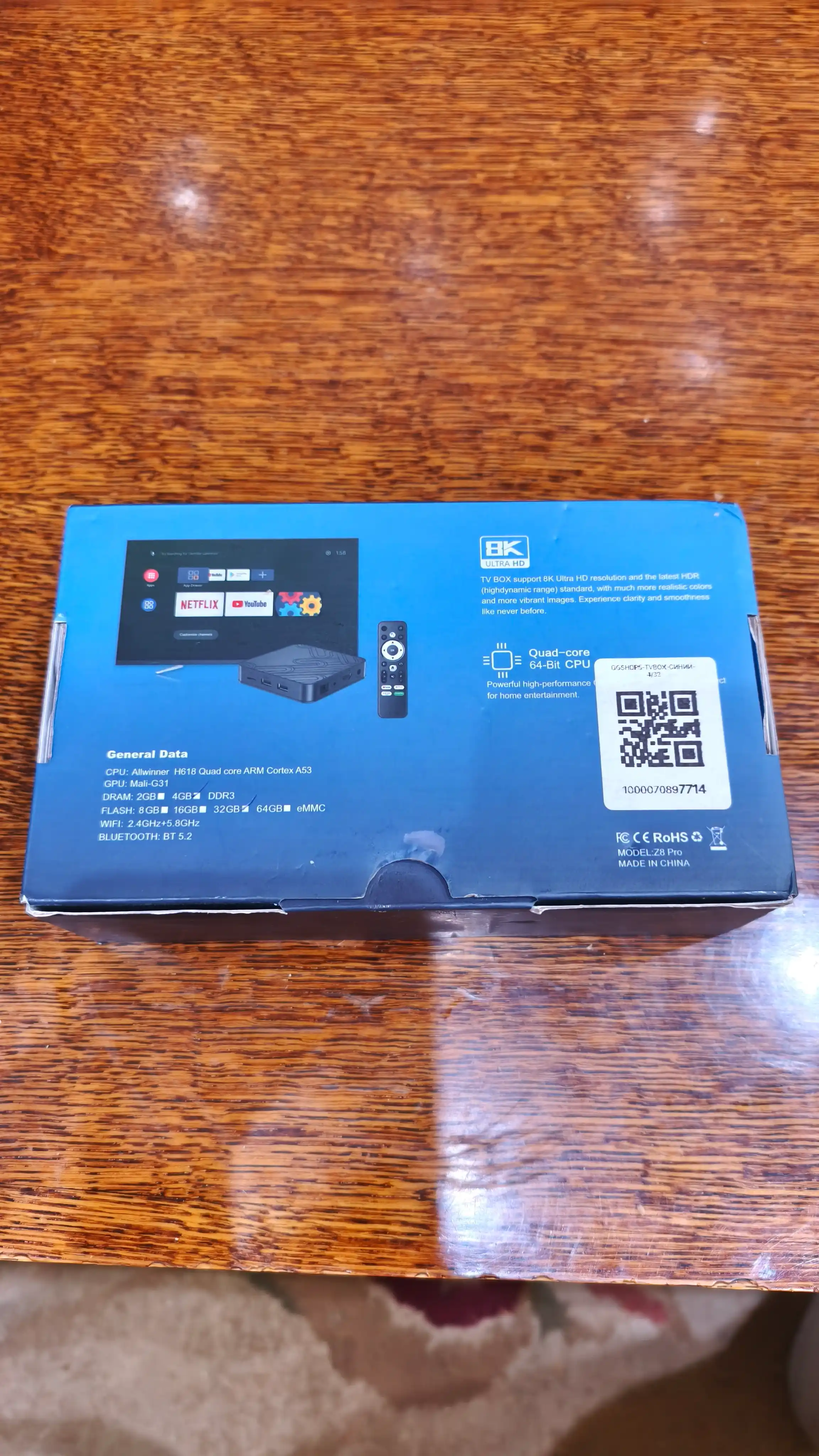 Android TV приставка Z8 Pro 8K / Смарт приставка для телевизора/Google TV Wi-Fi BT YouTube