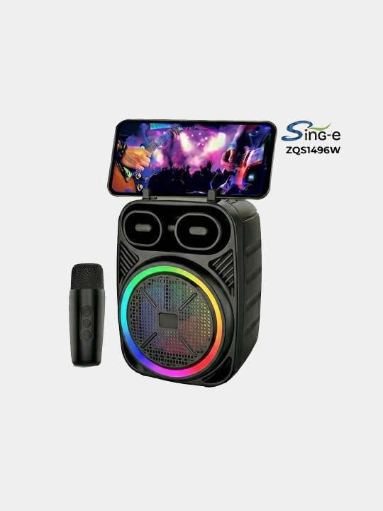 Беспроводная Караоке колонка E-sing  ZQS1496, Bluetooth, SD, USB с беспроводным микрофоном - 