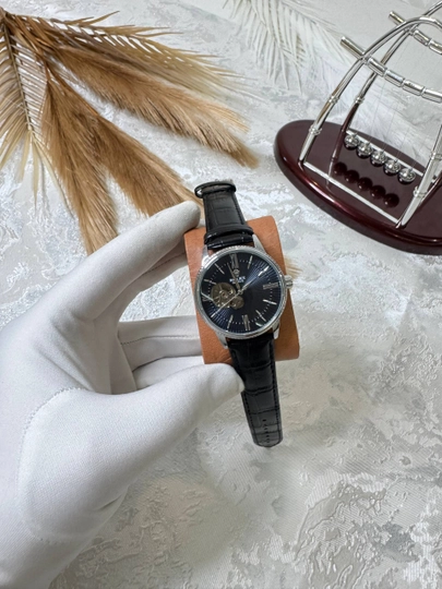 Rolex мужские наручные часы, классический дизайн,механический механизм,ремешок из эко-кожи — BRANDLU-ROLEMECCHARMAYLANA-ПУРПУР