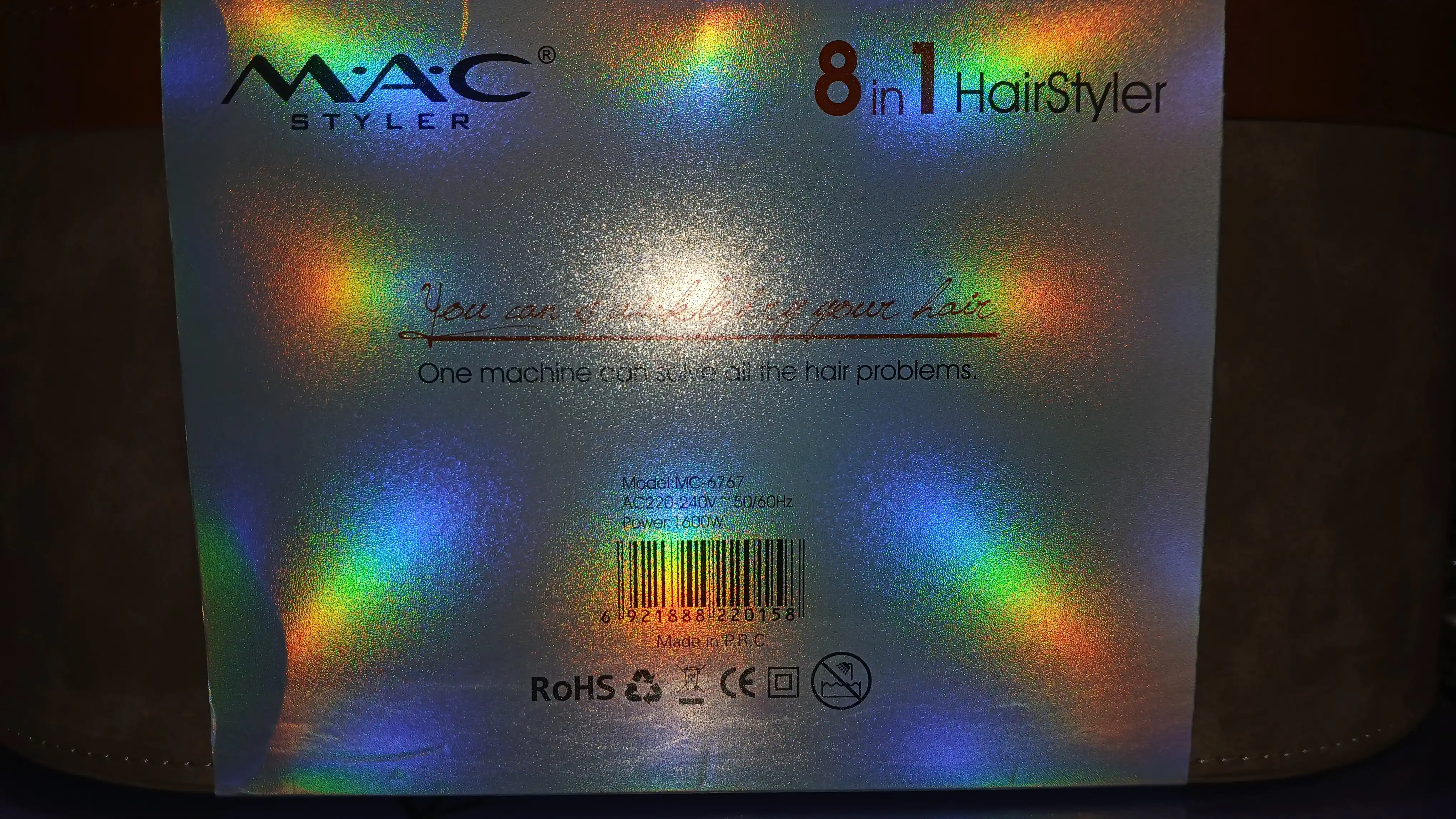 Mac 8/1 Styler MC-6767 фен для автоматической укладки набор 8 в 1 LED display
