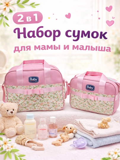Набор сумок для мамы и малыша — RBABY-RBABY32-РОЗОВ