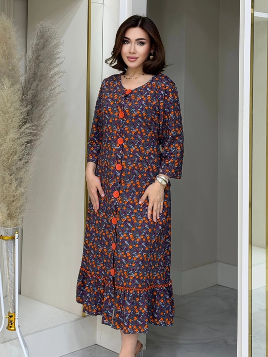 Женский домашний халат больших размеров 2XL–7XL, 100% хлопок (XB), лёгкий, удобный - 
