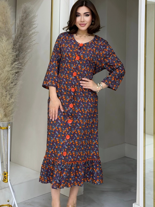 Ayollar uchun katta o‘lchamli uy xalat (2XL–7XL), 100% paxta XB, yozgi, qulay