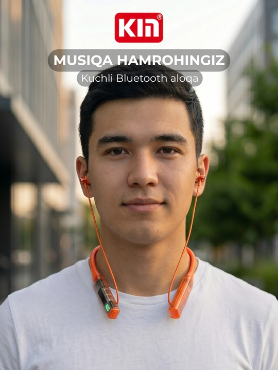 Simsiz quloqchin KIN KL110 neckband 38 soat Bluetooth TF-karta mikrofon