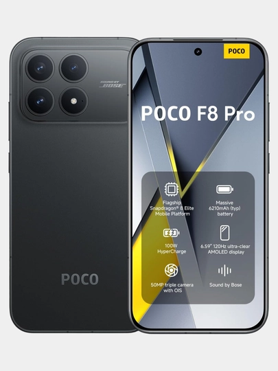 Смартфон POCO F8 Pro, флагман процессор Snapdragon® 8 Elite, 6210мАч, 50Мп OIS, гарантия 1 год — MAX007-F8PRO-ЧЕРН-12/512