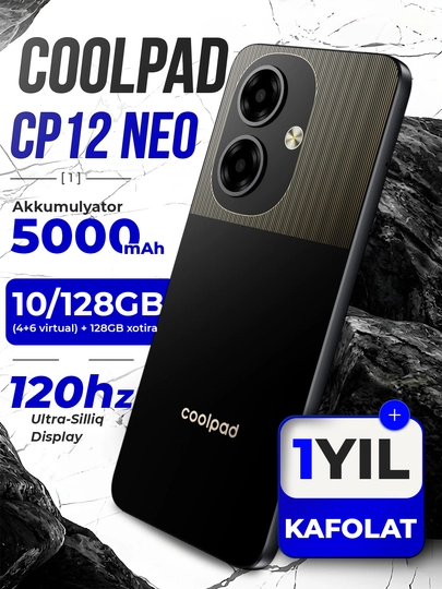 Смартфон Coolpad CP12 Neo 10/128GB, 6.56" HD+ 120Hz, 5000mAh, Dual Camera