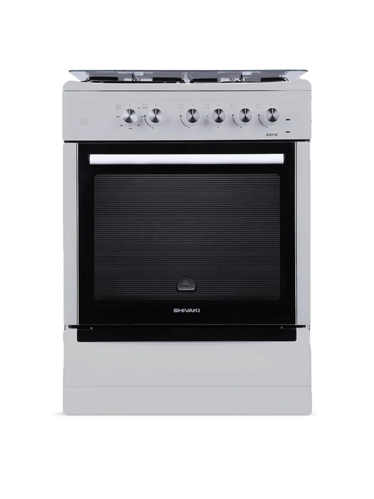 Газовая плита Shivaki 6301 ГП серая, 4 конфорки,  современный дизайн, новая модель - 