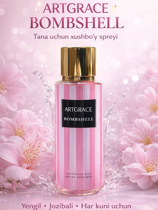 ARTGRACE Body Mist - ayollar uchun tanaga mo‘ljallangan xushbo‘y sprey (shimmer / fragrance), 250 ml - 