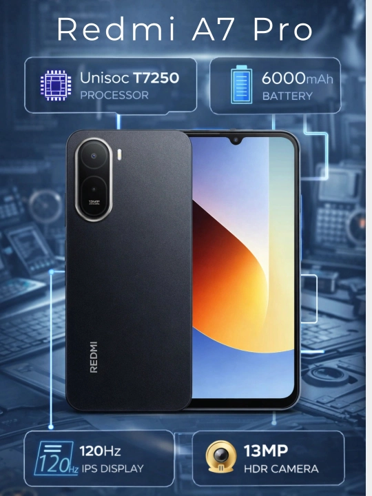 Смартфон REDMI A7 Pro, мощный 6000мАч, IPS-экран 120Гц, 13МП HDR-камера, гарантия 1 год