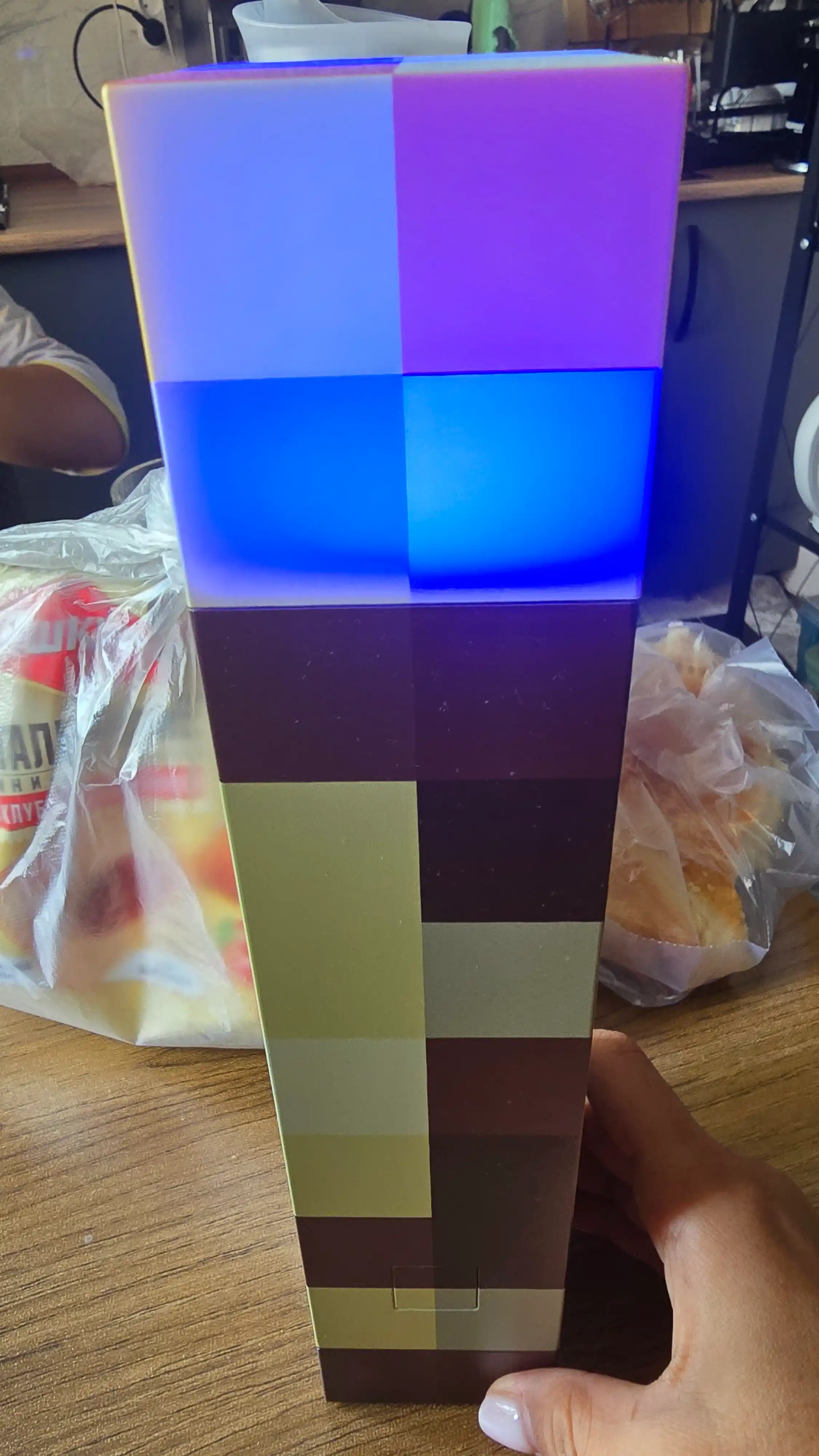 Minecraft LED tungi chiroq-fakel, dekorativ yoritgich maynkraft mario