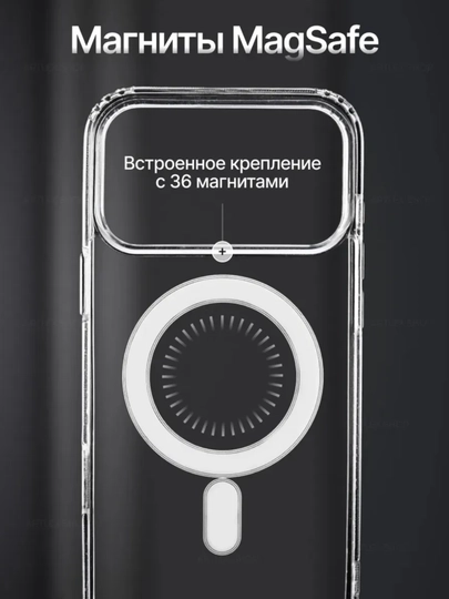 IPhone uchun MagSafe shaffof zarbaga chidamli g'ilof (kamera himoyasi bilan)