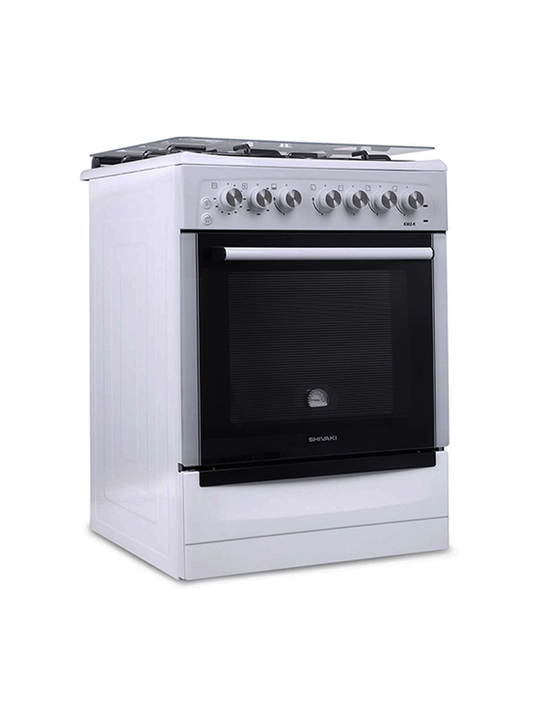 Shivaki 6302-K gaz plita, kulrang, kombinatsiyalangan, 4 konforka, 65L pech