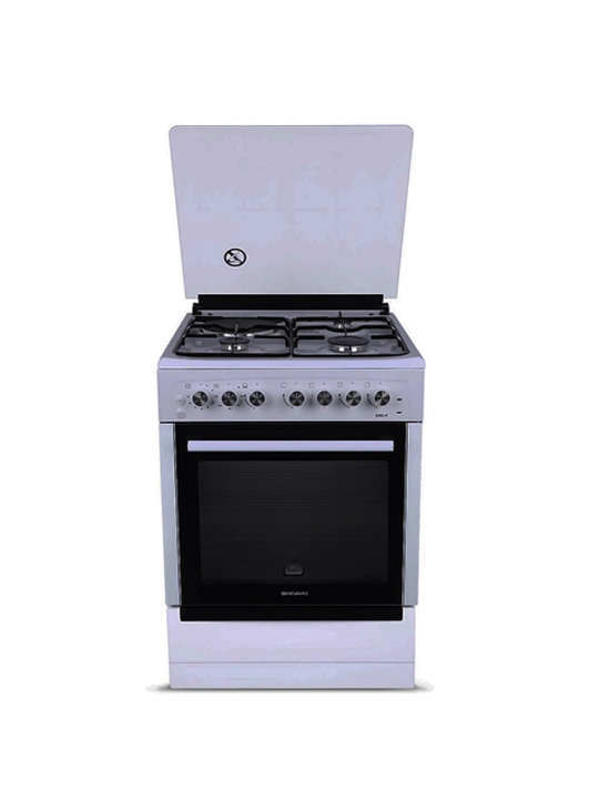 Shivaki 6302-K gaz plita, kulrang, kombinatsiyalangan, 4 konforka, 65L pech