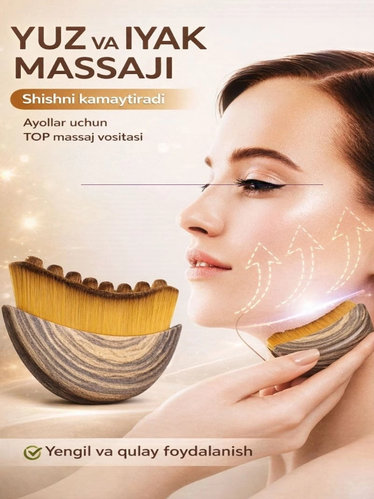 Massaj cho'tkasi, yuz massajeri – lifting, gua sha va limfa drenaj effekti