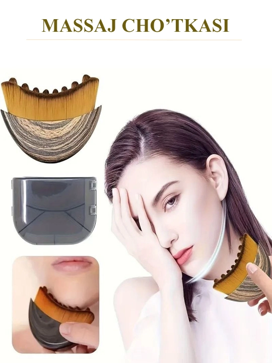 Massaj cho'tkasi, yuz massajeri – lifting, gua sha va limfa drenaj effekti