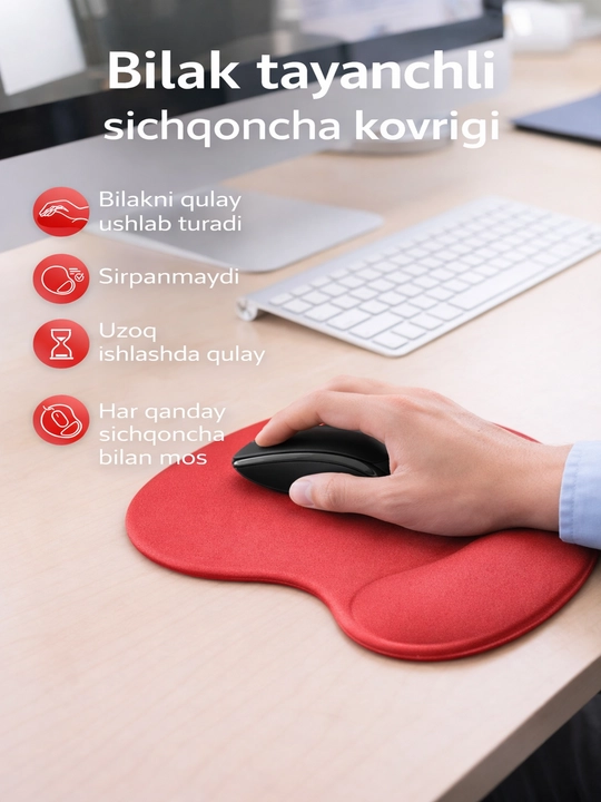 Sichqoncha uchun gilamchasi, bilak osti yostig'i bilan - 