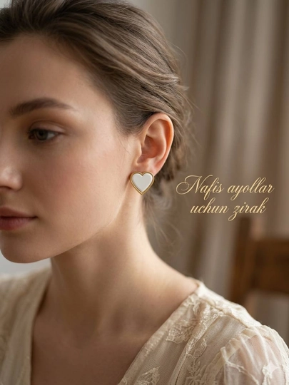 Серьги Van Cleef, серьги в форме сердца, бижутерия, стильные серьги для женщин и девушек — LUXELLA-ZRMAYDA-БЕЛЫЙ