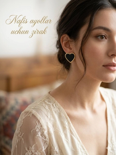 Серьги Van Cleef, серьги в форме сердца, бижутерия, стильные серьги для женщин и девушек — LUXELLA-ZRMAYDA-ЧЕРН