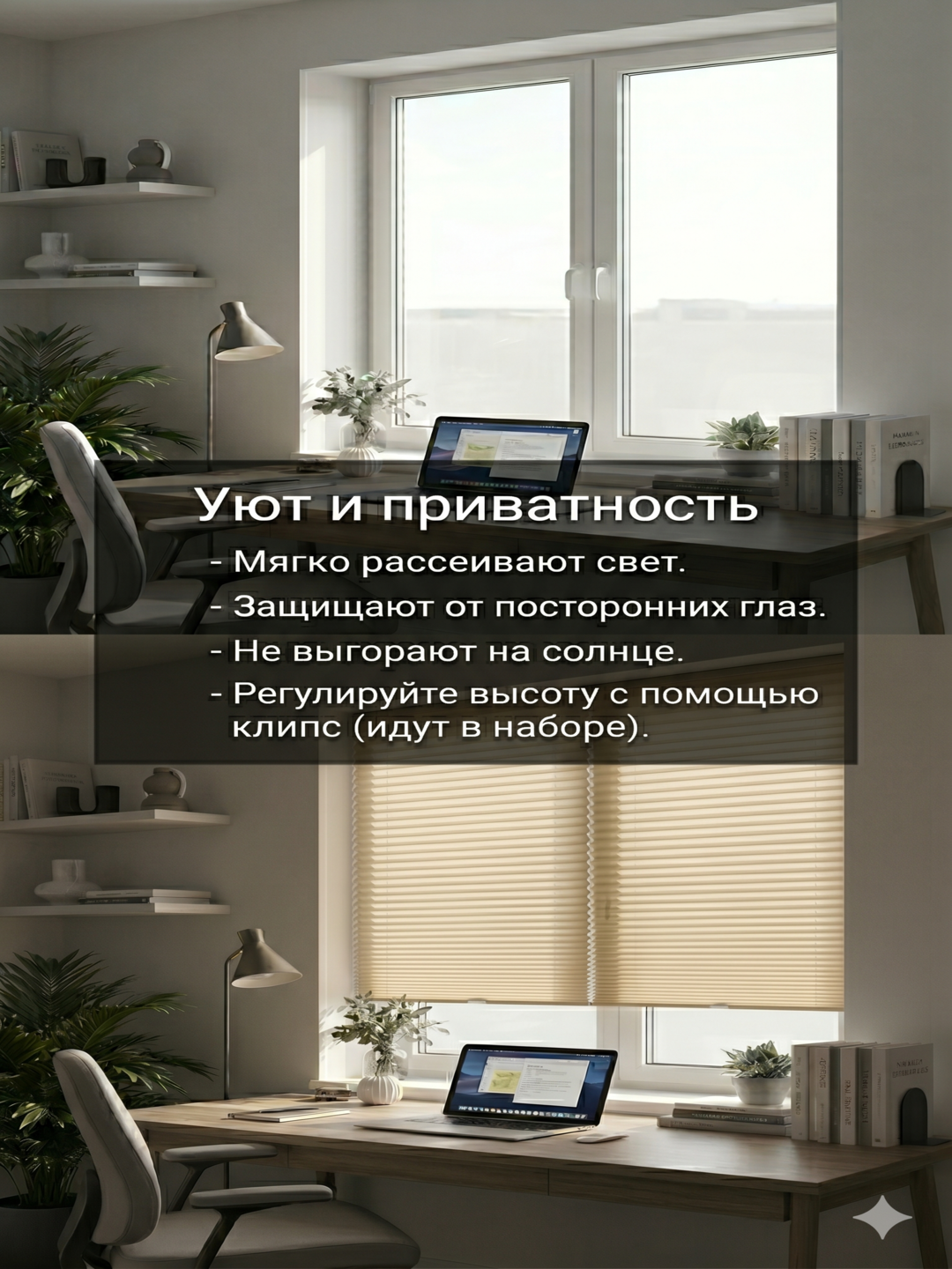 Жалюзи самоклеящиеся, плиссе, шторы, защита от солнца