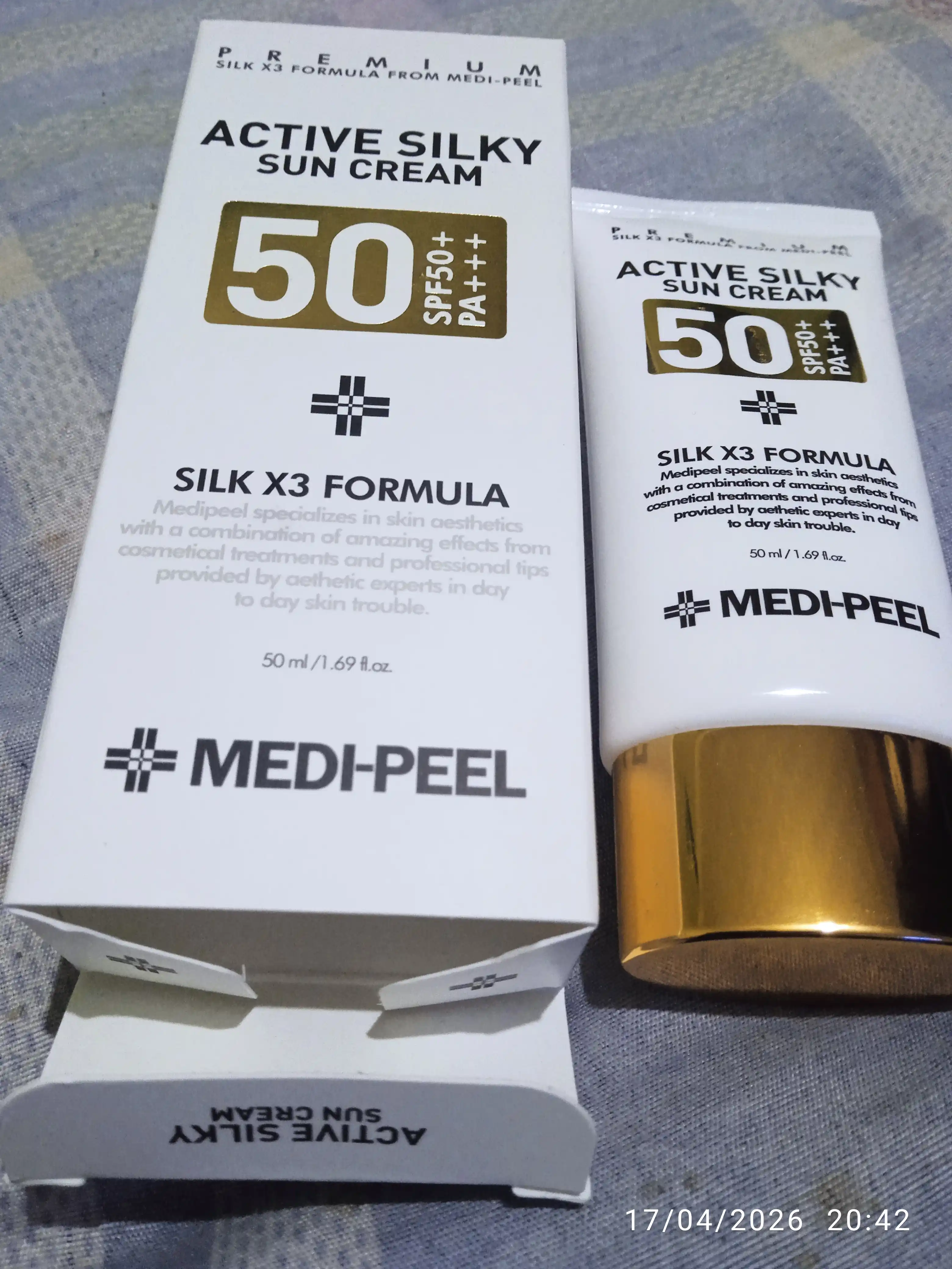 Quyoshdan himoya qiluvchi yuz kremi MEDI-PEEL Active Silky Sun Cream SPF 50+, 50 ml