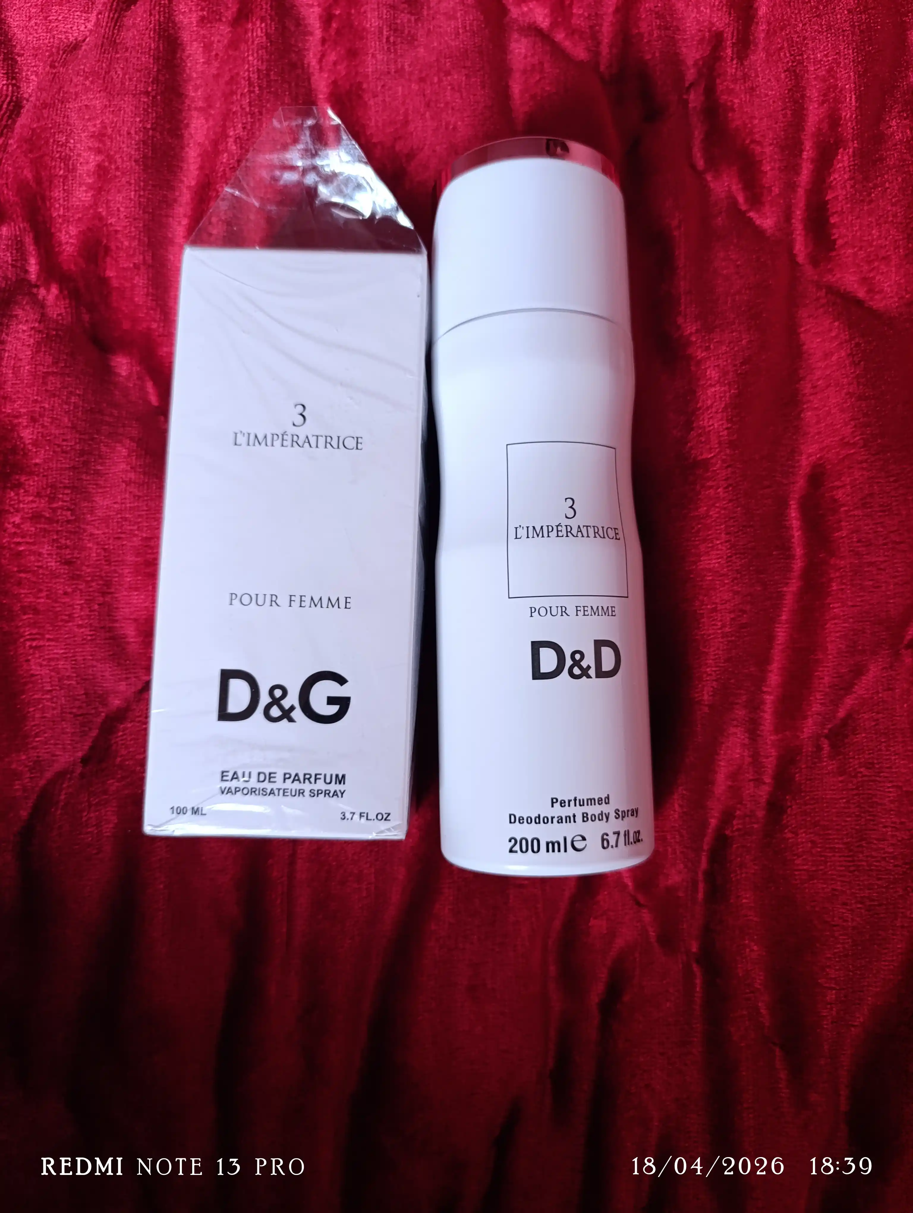 Dolce gabbana, D&G, Ayollar uchun parfyumeriya to'plami, D&Gatir 100 ml, dezodarant 200 ml