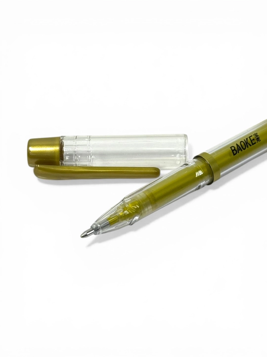 Baoke Metallic 3 xil yorqin rangli professional ruchkalar oq, kumush, gold rangli siyoh