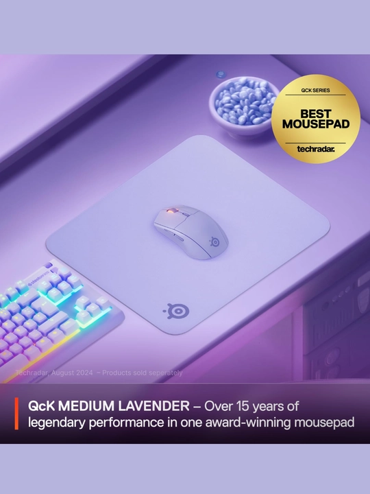 Игровой коврик Steelseries QcK+  аква, лаванда, черный