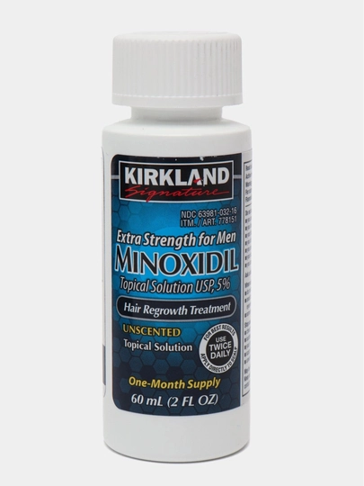 Minoksidil 5%, 60 ml, soch va soqol o‘stirish eritmasi erkaklar uchun