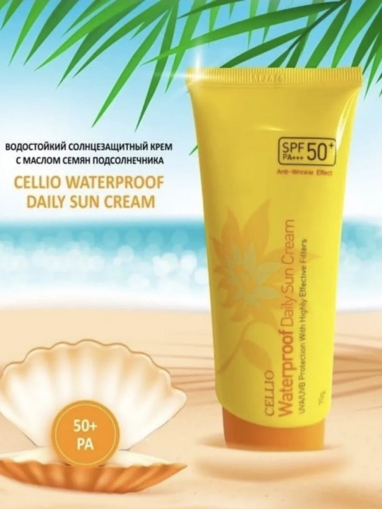 Крем солнцезащитный c SPF50+ PA+++ защита от УФ лучей Dr. Cellio SPF50+, 70 мл