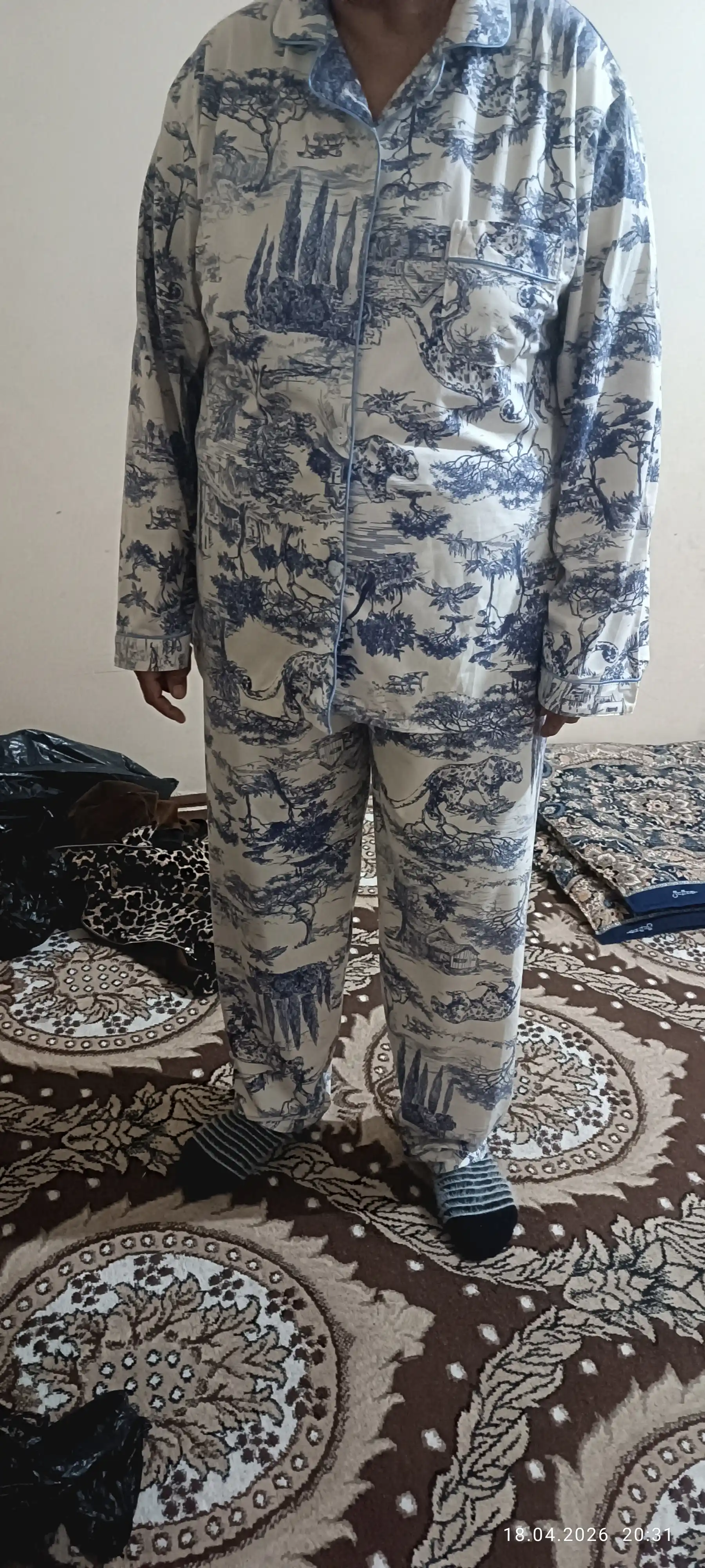 Ayollar pijamasi, uy uchun, bosma naqshli, turli rang va naqshlarda