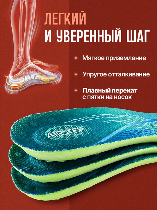 Стельки для обуви AIRSTEP спортивные стельки для кроссовок и повседневной обуви