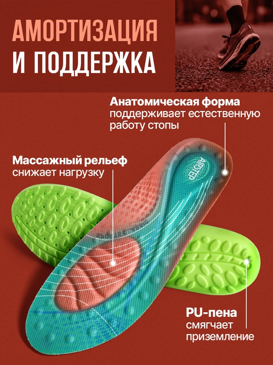 Стельки для обуви AIRSTEP спортивные стельки для кроссовок и повседневной обуви