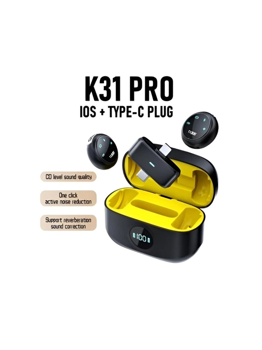 K31 Pro Wireless Mikrafon – Shovqinsiz, Kuchli Ovoz, Blogerlar Uchun