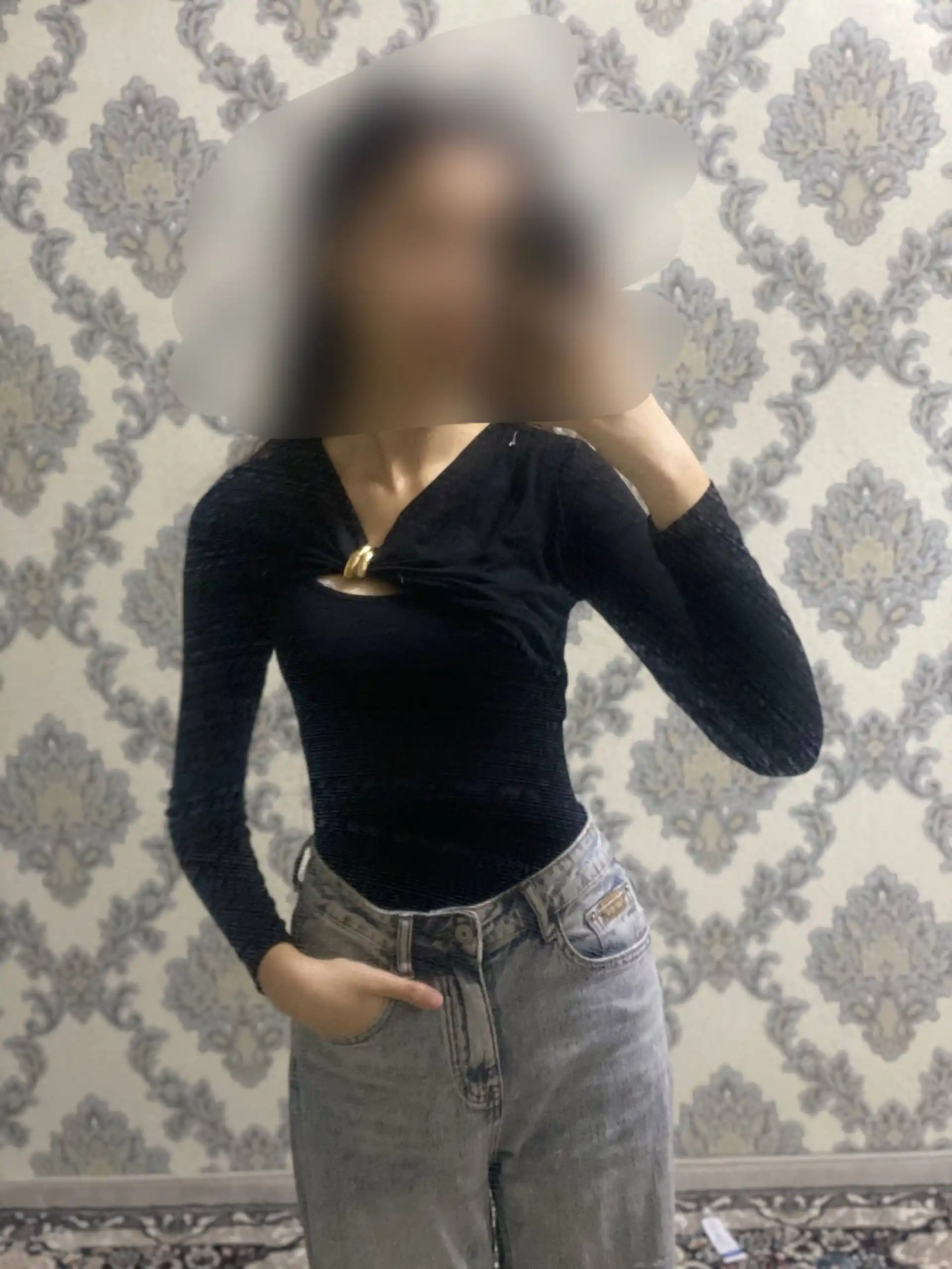 Krop top kofta, longsliv, uzun yengli, ayollar uchun