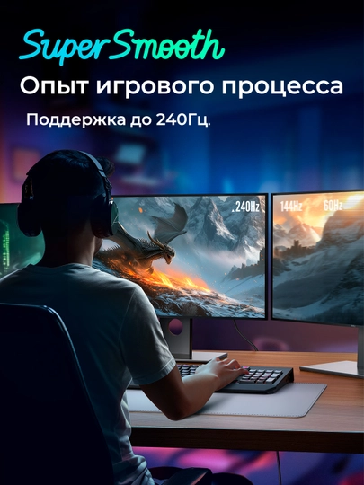 Кабель UGREEN Type-C to DP 2.1 80Гбит/с 1.5м CM707