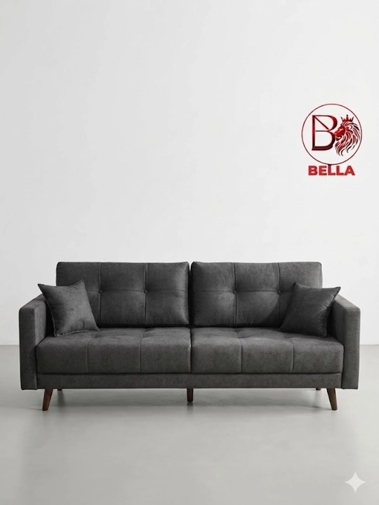 Диван прямой Bella, велюр, на деревянных ножках - 