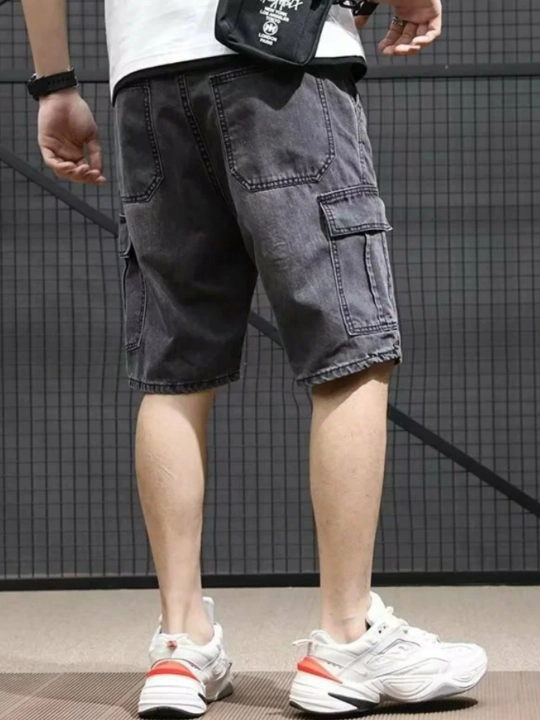 Erkaklar jinsi shortilari, cho'ntakli kargo model, denim, o'lchamlar XS dan 4XL gacha
