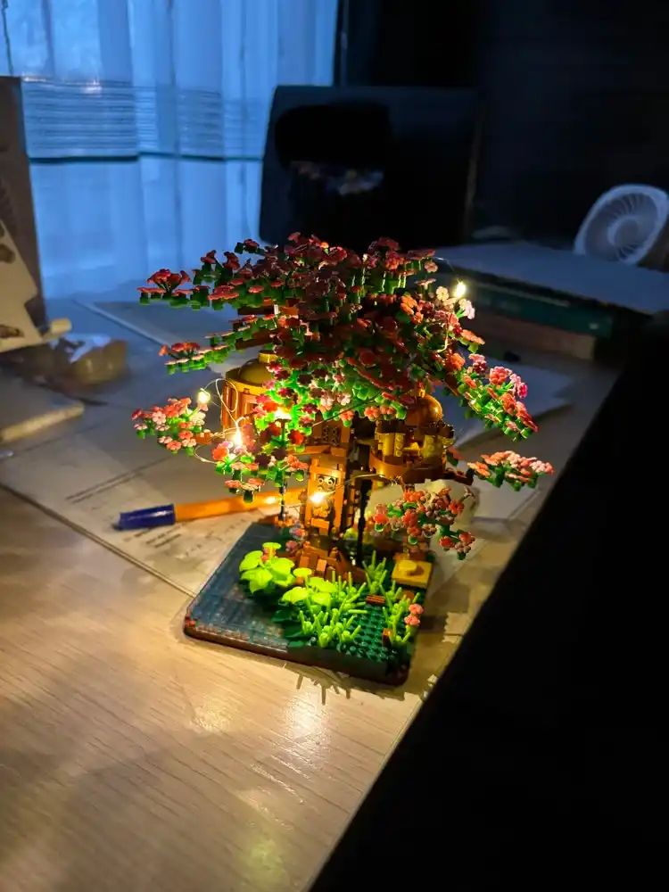 Конструктор 3D ночник сакура, 2008 деталей, сделай сам, в подарочной упаковке